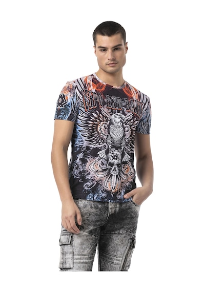 Ct818 Pattern Storm Hype Men T-shirt BLUE