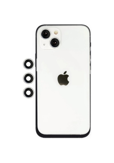 Apple İphone 14 Uyumlu Shine Kamera Lens - Gümüş