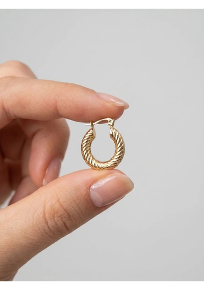 14 Ayar Altın Sarmal Model Küpe