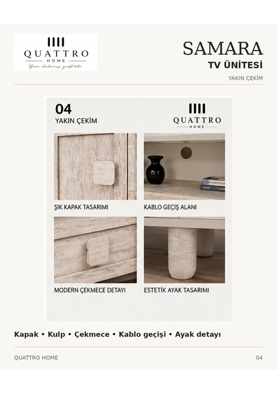 Samara Tv Ünitesi Krem