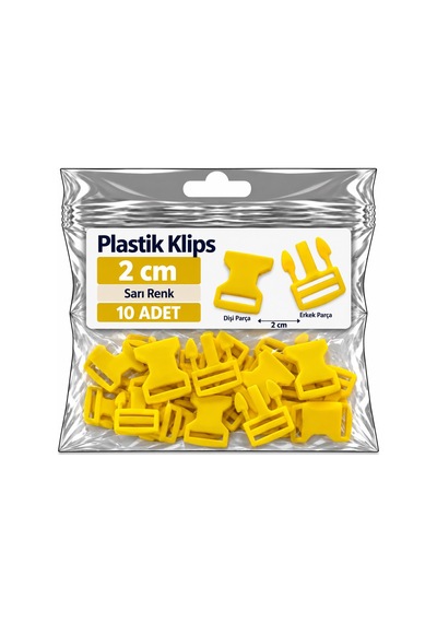Paracord Aksesuar Paracord Bileklik Plastik Klips 2 Cm Sarı 10 Adet