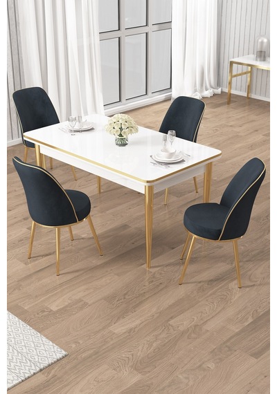 Canisa Rewa Serisi 70x110 Sabit Beyaz Gold Detay Masa Takımı Ve 4 Antrasit Sandalye Masa Beyaz Sandalye Antrasit Ayak Gold Canisa Rewa Serisi 70x110 Sabit Beyaz Gold Detay Masa Takımı Ve 4 Antrasit Sandalye Masa Beyaz Sandalye Antrasit Ayak Gold