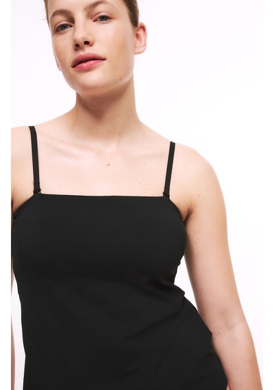 Marks & Spencer Pamuk Karışımlı Sütyenli Straplez Atlet T32005094 Siyah