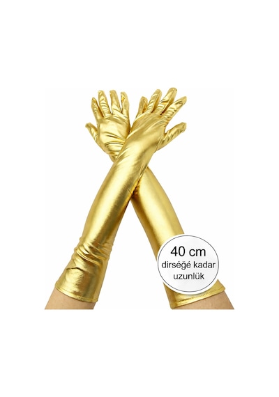 Altın Renk Dirsek Altı Lüks Saten Eldiven 40 Cm Tarbtgspuvuy0wfz9ıo Çok Renkli