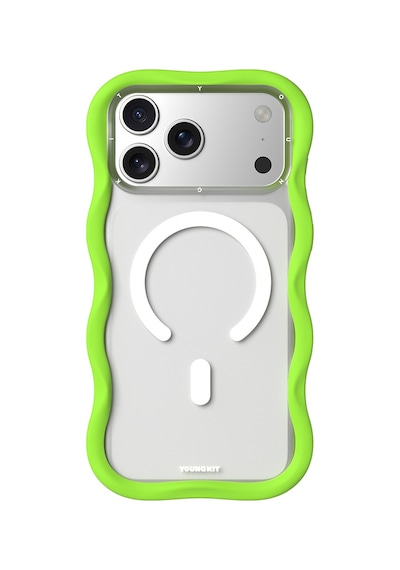 Apple Uyumlu iPhone 17 Pro Max  Kılıf M-safe Şarj Özellikli Youngkit Wave Matte Serisi Kapak Yeşil Yeşil