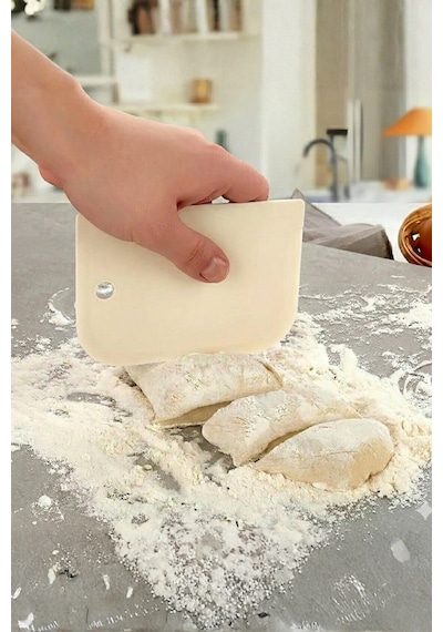 3'lü Set Hamur Doğrayıcı Ve Pasta Şekillendirici Kazıyıcı Set Çok Renkli