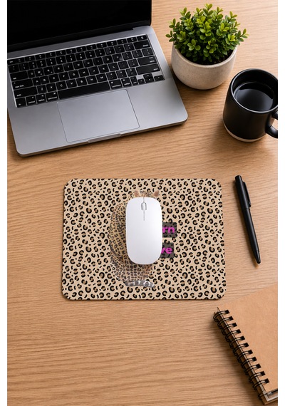 Leopar Desenli Born To Love Yazılı Ergonomik Mouse Pad Kaymaz Tabanlı, Renkli Ve Konforlu Tasarım Çok Renkli