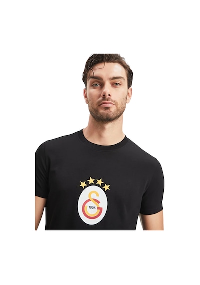 Gsstore Galatasaray Lisanslı Armalı T-shirt Bayrak Ve Uv Kutu Hediyeli 03-siyah