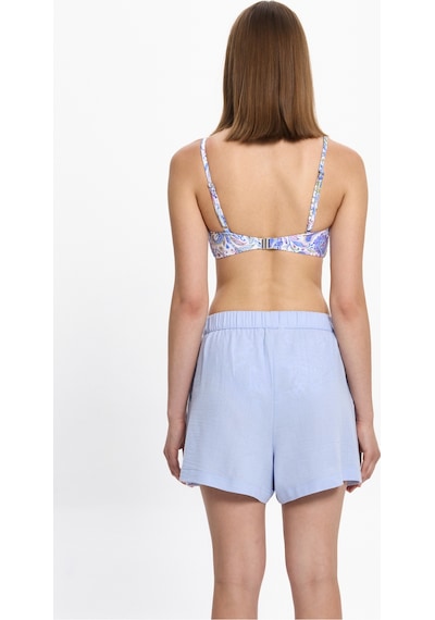 Toosalty Kadın %100 Cotton Kısa Cepli Plaj Şortu 25pl10st Mavi