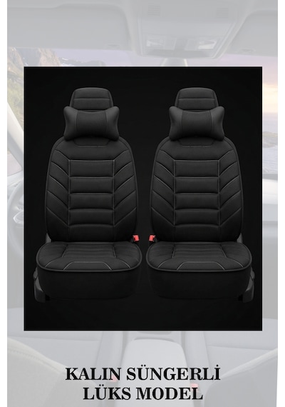 Renault Symbol 2006 Uyumlu Siyah Renk Premium Lüks 2 Adet Minder Ve Yastık