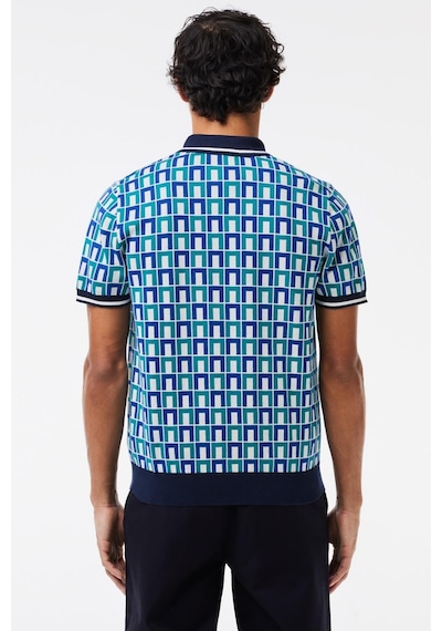 Lacoste Erkek Monogram Polo Yaka Triko Tişört Beyaz
