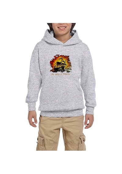 Zepplin Giyim Savatage The Wake of Magellan Gri Çocuk Kapşonlu Sweatshirt Gri