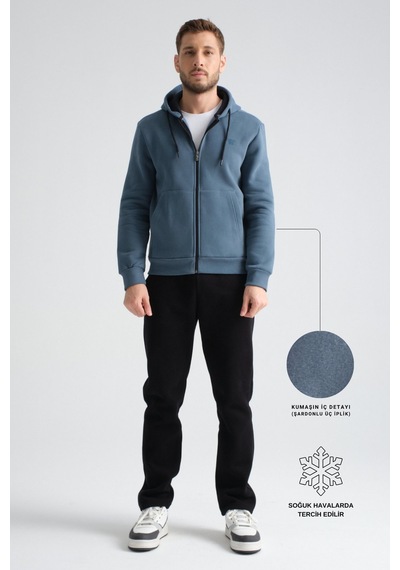 Shooter Sportswear Shooter Erkek Kışlık Eşofman Takımı Luxe Regular Kapüşonlu Orman Yeşili