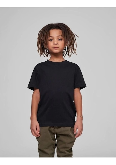 Çocuk Unisex Basic T-shirt - Siyah Çok Renkli