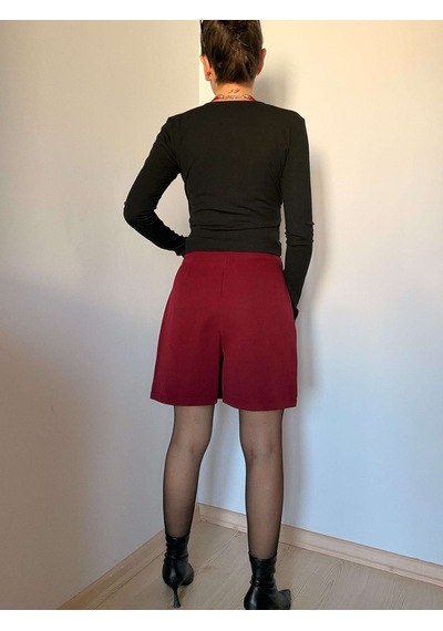 Ali Butik Bordo Şort Etek Bordo