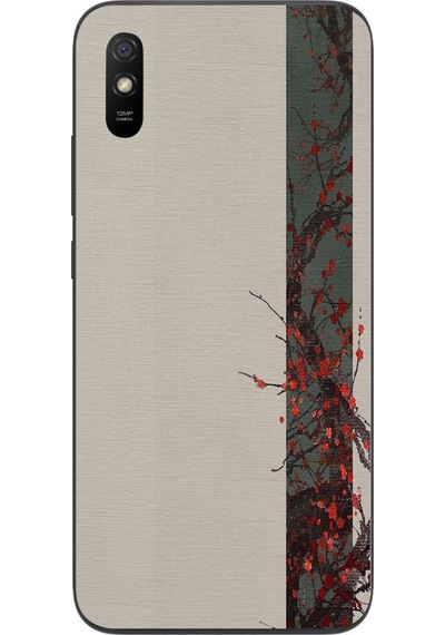 Redmi 9a Uyumlu Sade Sonbahar Sarmaşık Baskılı Silikon Kılıf Renkli