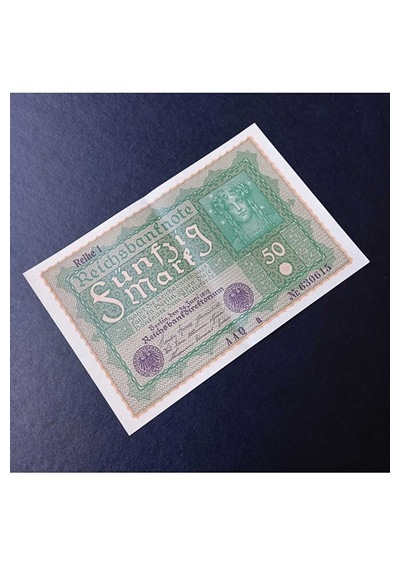 1919 Berlin 50 Mark Ca/çil Eski Yabancı Kağıt Para