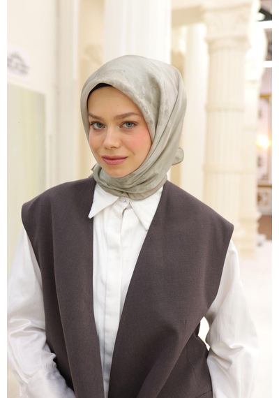 Silk Home Desenli Shiny Eşarp - 8647 - Soft Taş Soft Taş