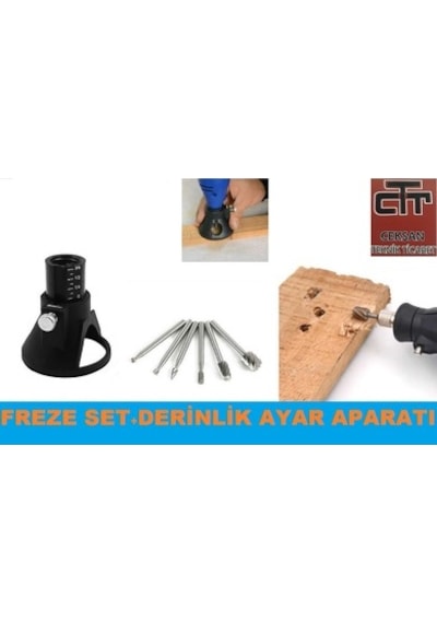 Gravür için Freze Seti+Kanal Açma Sabitleme Aparatı