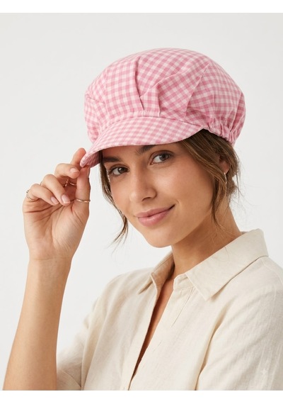Pembe Pötikareli Aşçı Kepi, Mutfak Bonesi,garson ,fırıncı Bonesi-lastikli İş Bonesi