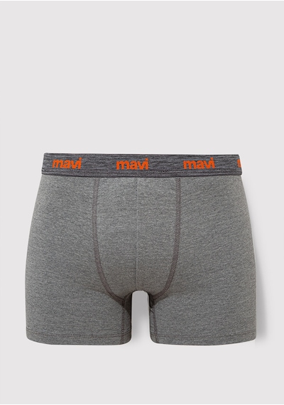 Mavi - 3lü Gri Basic Boxer Seti 0911407-23854 Beyaz