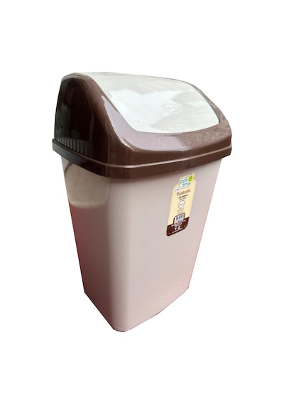Polytime Klink Sallanır Kapak Ofis Banyo Mutfak Bahçe Çöp Kutusu Kovası / 20 Litre / Krem / 47x30x23 Cm. Krem