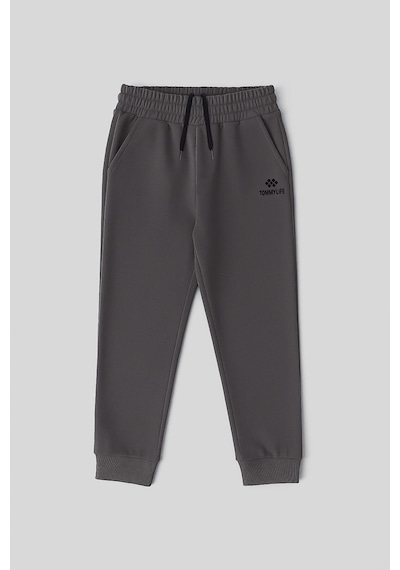 TOMMYLIFE Koyu Gri Standart Fit Manşetli İnce Erkek Çocuk Eşofman Alt - 11205