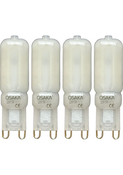 4 Adet Osaka Buzlu 5w Beyaz Işık 6500k G9 Duylu Led Kapsül Ampul