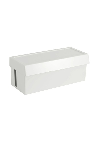 Kapaklı Kablo Düzenleme Kutusu 32x14x12 Cm Plastik Kablo Düzenleyici Organizer Beyaz - 739434855