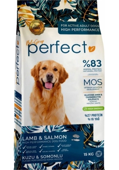 Perfect Adult 27/16 Premium Performance Kuzu Etli ve Somonlu Yetişkin Köpek Maması 15 KG
