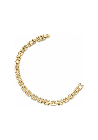 Balenbi Jewelry 14k Gold Renk Zirkon Taşlı Zincir Model Premium Çelik Kadın Bileklik 1183 Altın