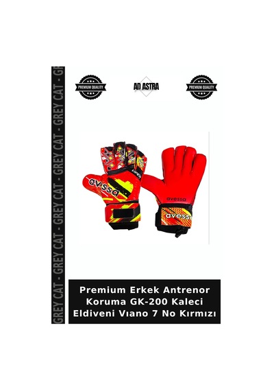 Premium Erkek Antrenor Koruma Gk-200 Kaleci Eldiveni Vıano 7 No Kırmızı