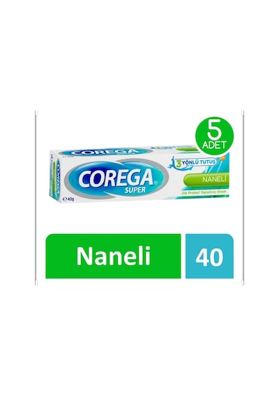 Corega Süper Naneli Diş Protezi Yapıştırıcı Krem 5 x 40 G