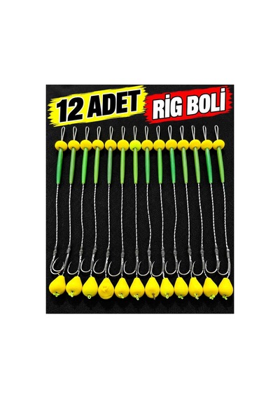 12 Sarı Damla Rig Ve Boli Yüzen Model 12 Takım