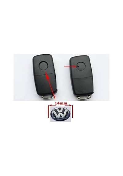 Volkswagen Anahtar Logosu Amblemi +a Kalite 14 Mm 1.4 Cm 2 Adet
