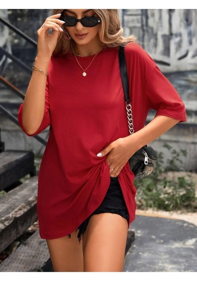 Unisex Düz Renk Oversize T-shirt 001