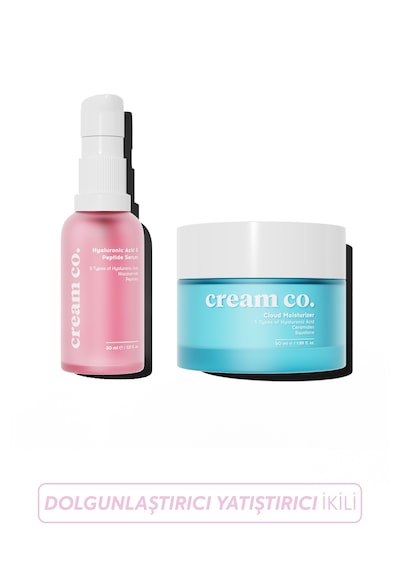 Cream Co. Cloud Moisturizer Hassas Ciltler İçin Yatıştırıcı Onarıcı Bariyer Güçlendirici Su Bazlı Nemlendirici Yüz Kremi 50 ML + Hyaluronic Acid & Peptide Serum 30 ML Cream Co. Cloud Moisturizer Hassas Ciltler İçin Yatıştırıcı Onarıcı Bariyer Güçlendirici Su Bazlı Nemlendirici Yüz Kremi 50 ML + Hyaluronic Acid & Peptide Serum 30 ML
