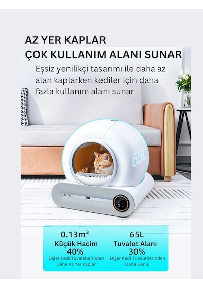 Aıcat Akıllı Kedi Tuvaleti Kum Kabı
