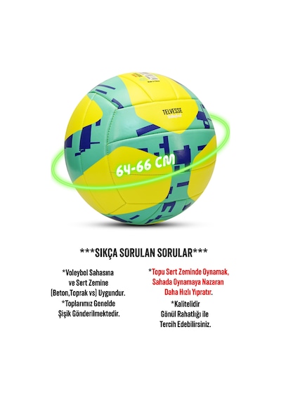 Telvesse Vt800 Spike Voleybol Topu Yumuşak Doku Semi-pro İç-dış Mekan Soft Touch 300 G No:5 Sarı