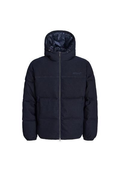 Jack & Jones Erkek Nakis Detayli Kapüsonlu Yaka Puffer Mont - Oxford - 12298745 Sky Captain
