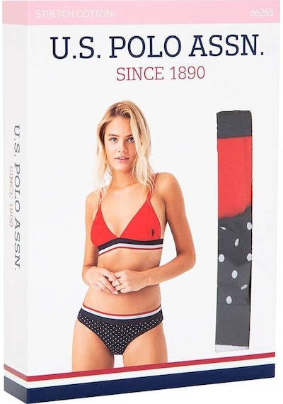 U.S. Polo Assn. Kadın Beyaz Puanlı Büstiyer Şort Takım 66253 U.S. Polo Assn. Kadın Beyaz Puanlı Büstiyer Şort Takım 66253