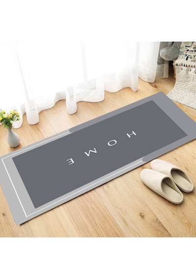 Dijital Kaymaz Yıkanabilir Mutfak Banyo Salon Paspas Halısı Trend Modern Al4001 Mavi