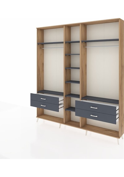Arges Dolap 10 Raflı 4 Çekmeceli 2 Askılı 220x30x243 Çam-antrasit/antrasit Antrasıt/antrasıt Arges Dolap 10 Raflı 4 Çekmeceli 2 Askılı 220x30x243 Çam-antrasit/antrasit Antrasıt/antrasıt