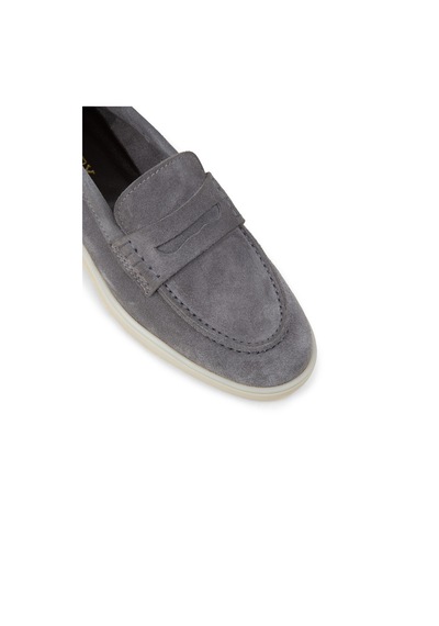 Deery Kadın Hakiki Süet Gri Loafer Ayakkabı - 02038zgrıc01