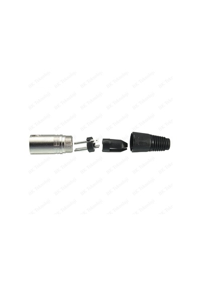 Xlr 3-Pin Erkek Lehim Tipi Metal Enstrüman Konnektörü