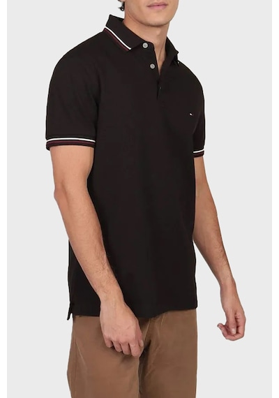 Tommy Hilfiger Erkek Siyah Logo Kısa Kollu Polo T-shirt SIYAH Siyah