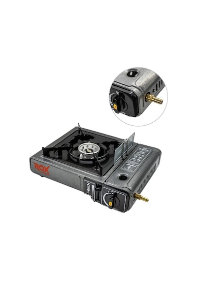 Rox 0103 Tekli Portatif Kamp Ocağı Kartuş Ve Ekstra Gaz Girişi -491 Çok Renkli