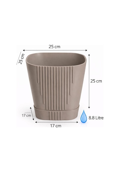 Omnipazar So-zb05 Zambak Dekoratif Plastik Saksı 8.8 Litre No:5 Mocha