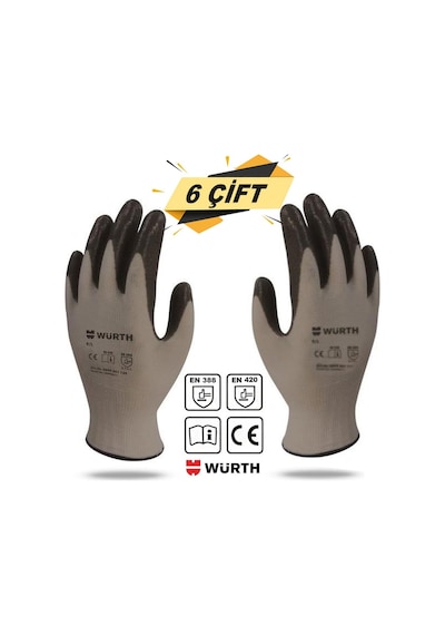 Würth Nitril Kaplama Sanayi Iş Usta Eldiveni Mekanikçi 9/L-10/Xl