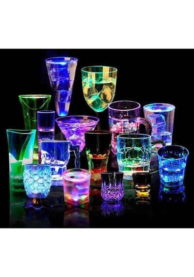 Parti Led Şişe Bardak Etiketi 6cm 6 Led Li 7 Renk + Renk Döngüsü